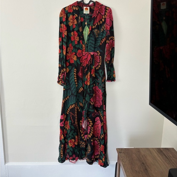 FARM Rio Dresses & Skirts - Farm Rio Long Sleeve Floral Maxi Dress  - Size XS - NWT